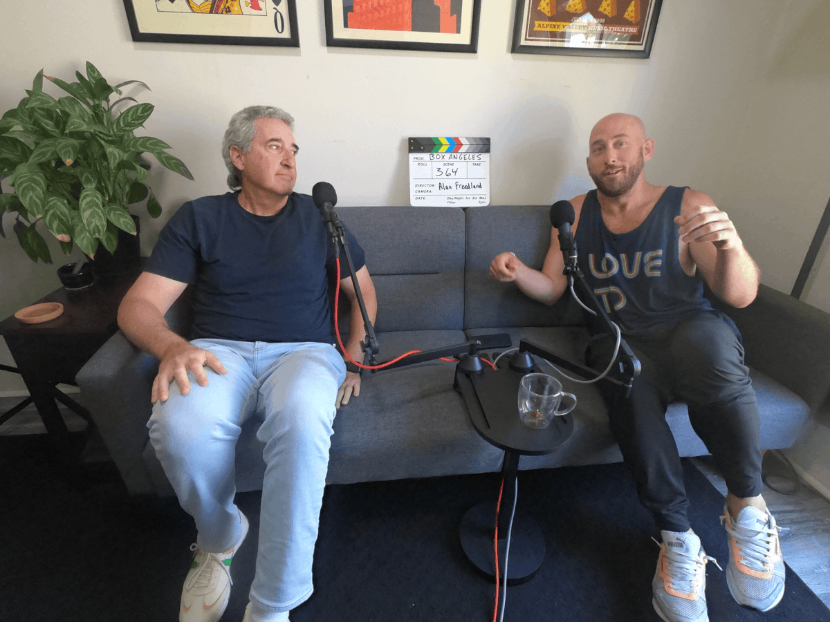Animated GIF of Alan Freedland acting podcast